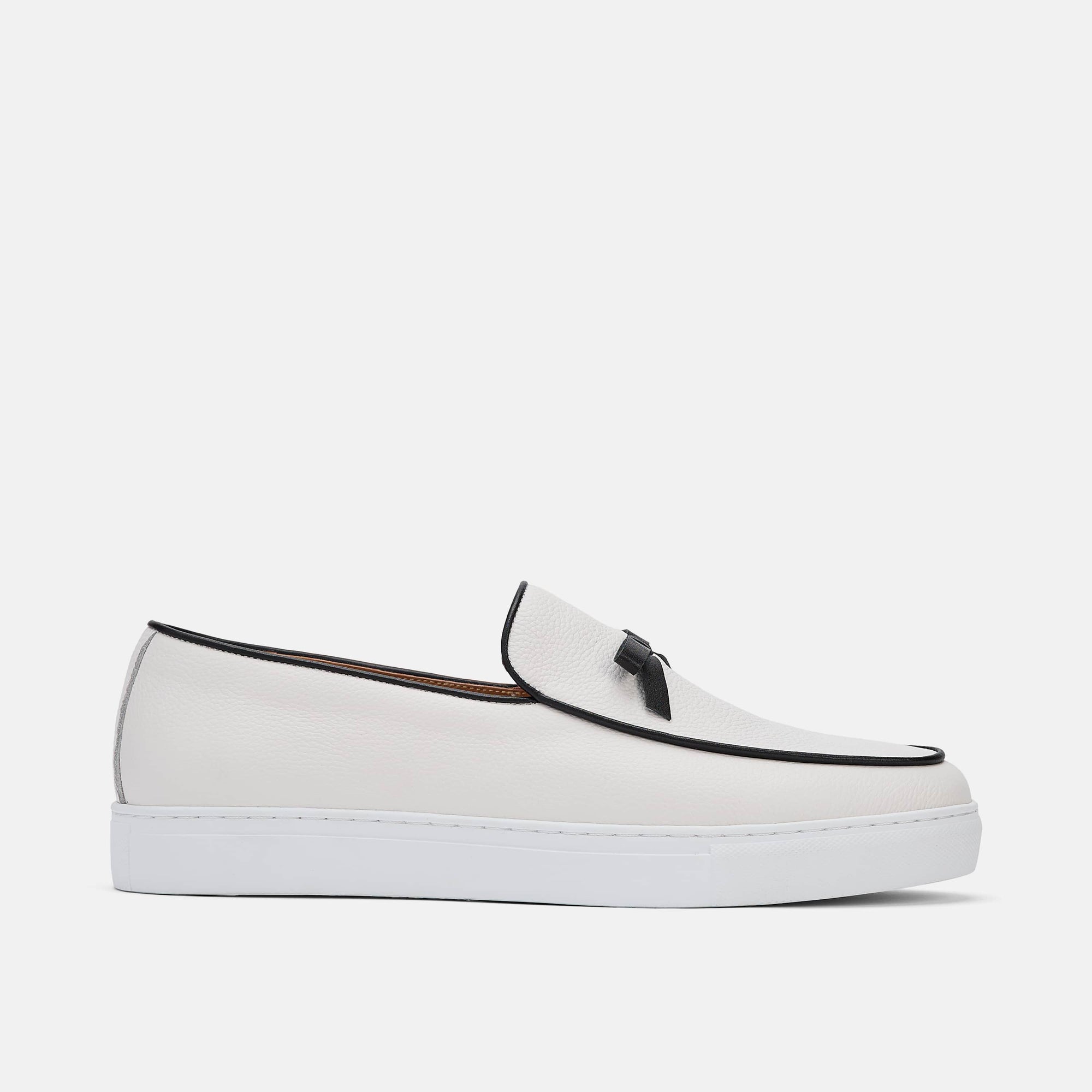 Odell White Suede Belgian Loafer Sneakers