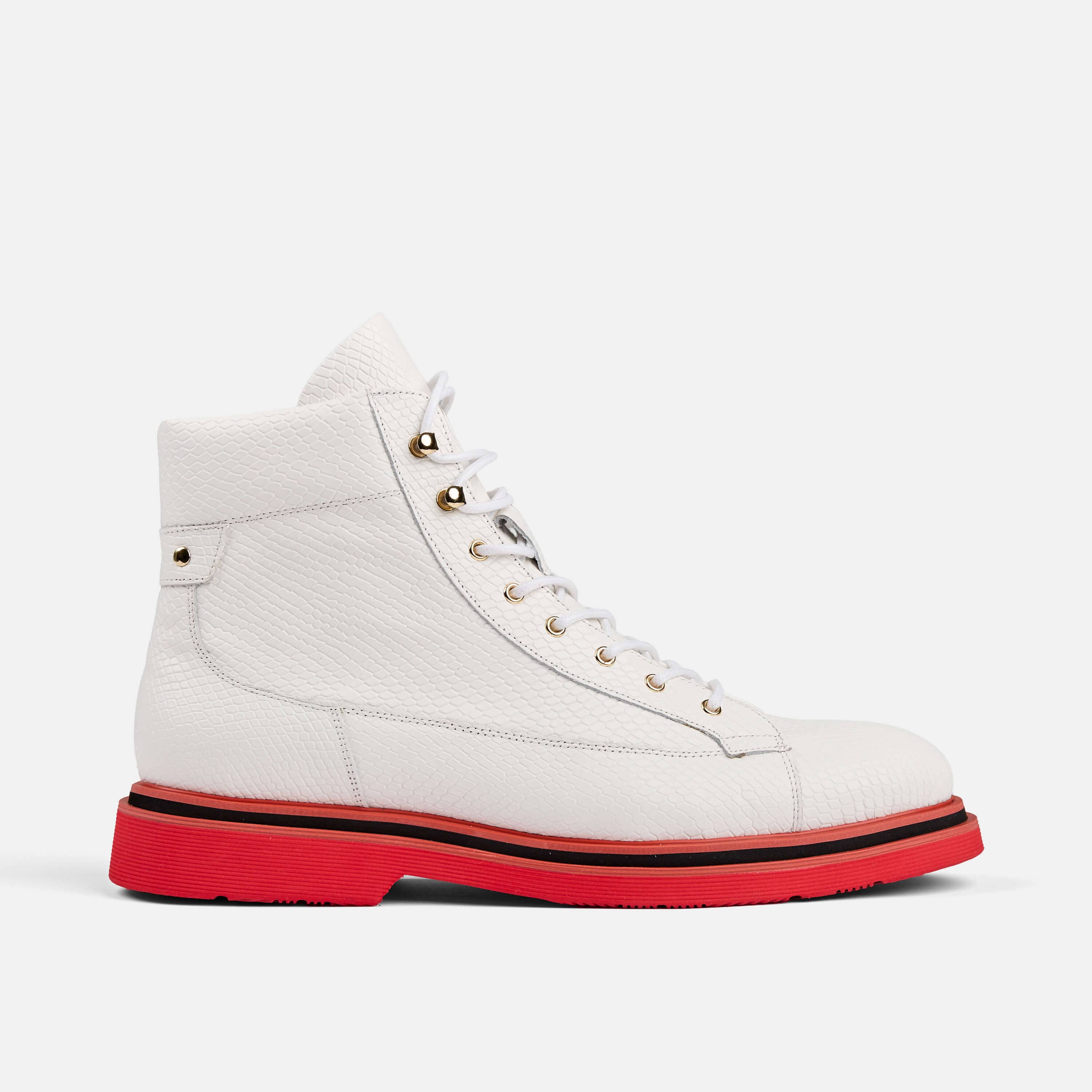 Aiden White Combat Boots