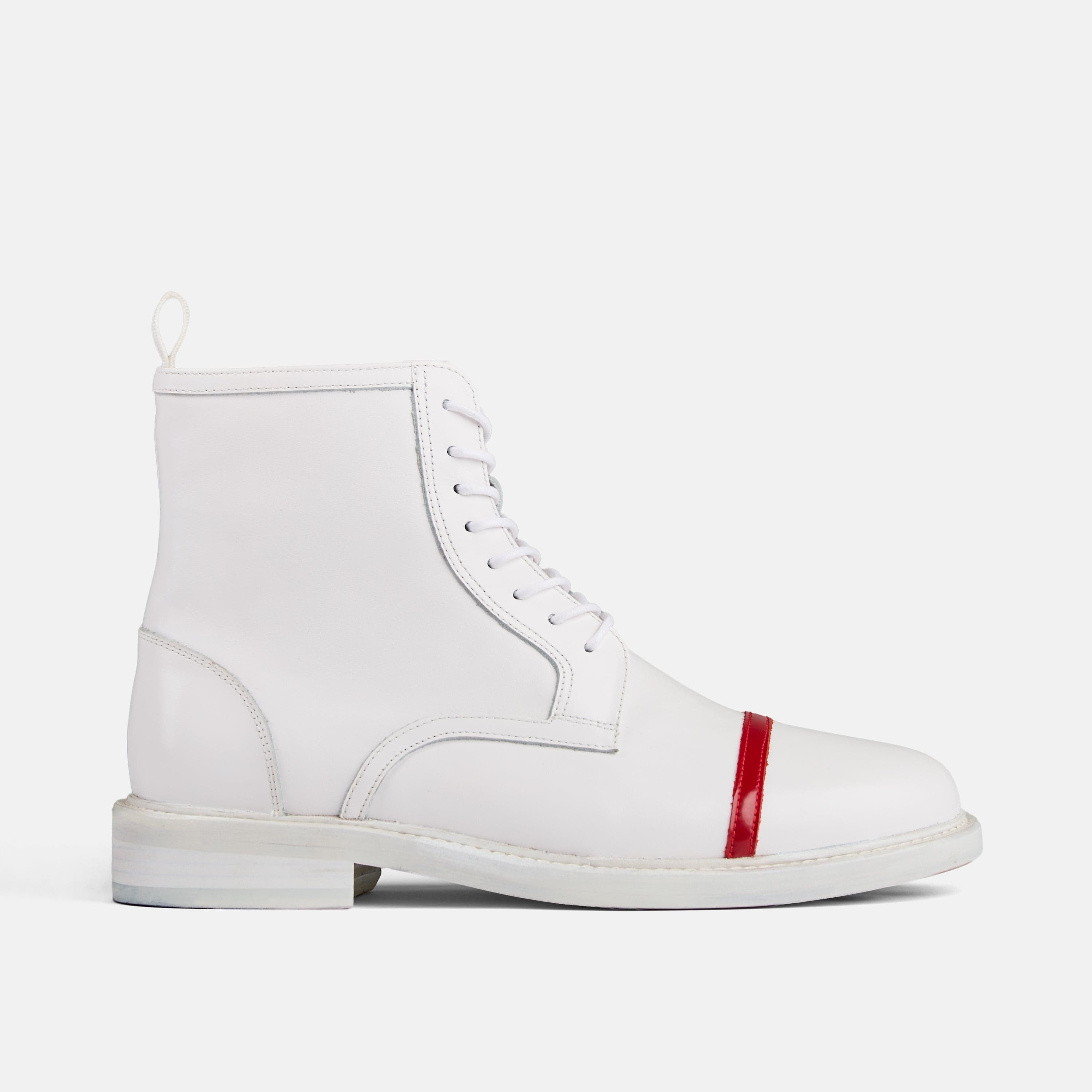 Lincoln White Cap Toe Boots