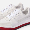 Poseidon White/Red Leather Low Top Sneakers