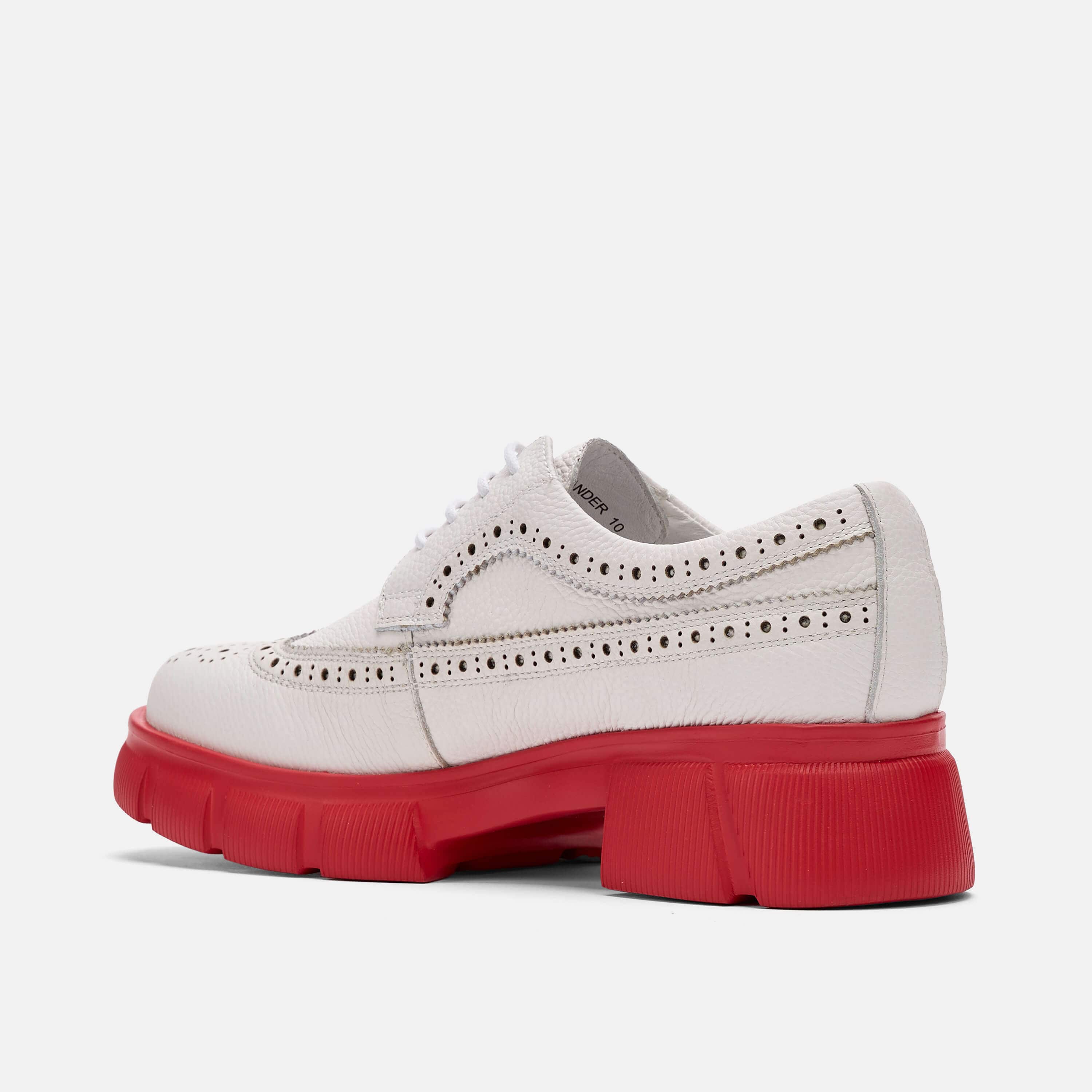 Women's White/Red Lug Dress Shoes