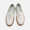 Calum White Mint Leather Penny Loafers