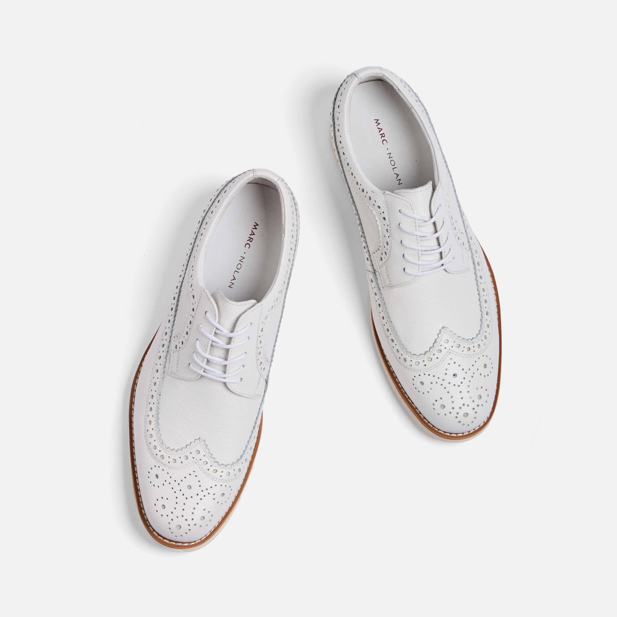 Alexander White/Tan Leather Longwing Sneakers