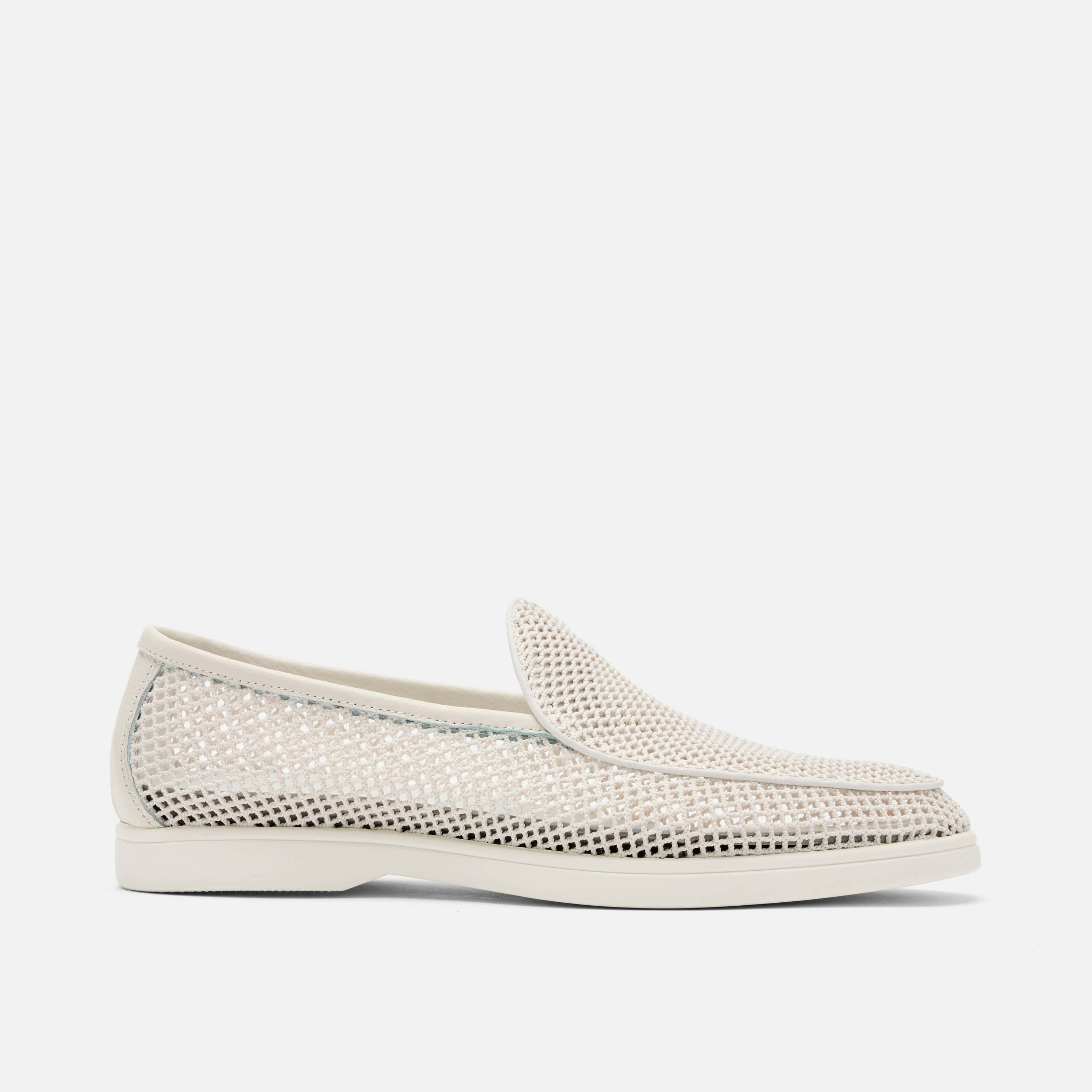 Alessandro White Mesh Venetian Loafers