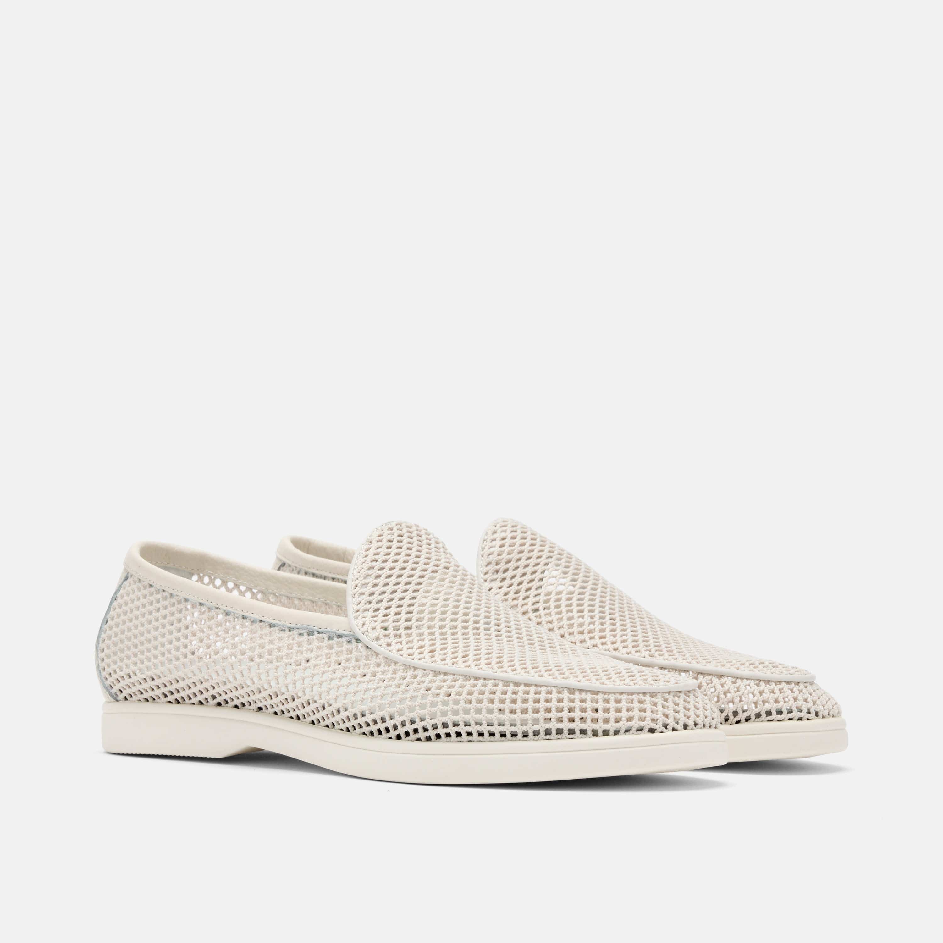 Alessandro White Mesh Venetian Loafers