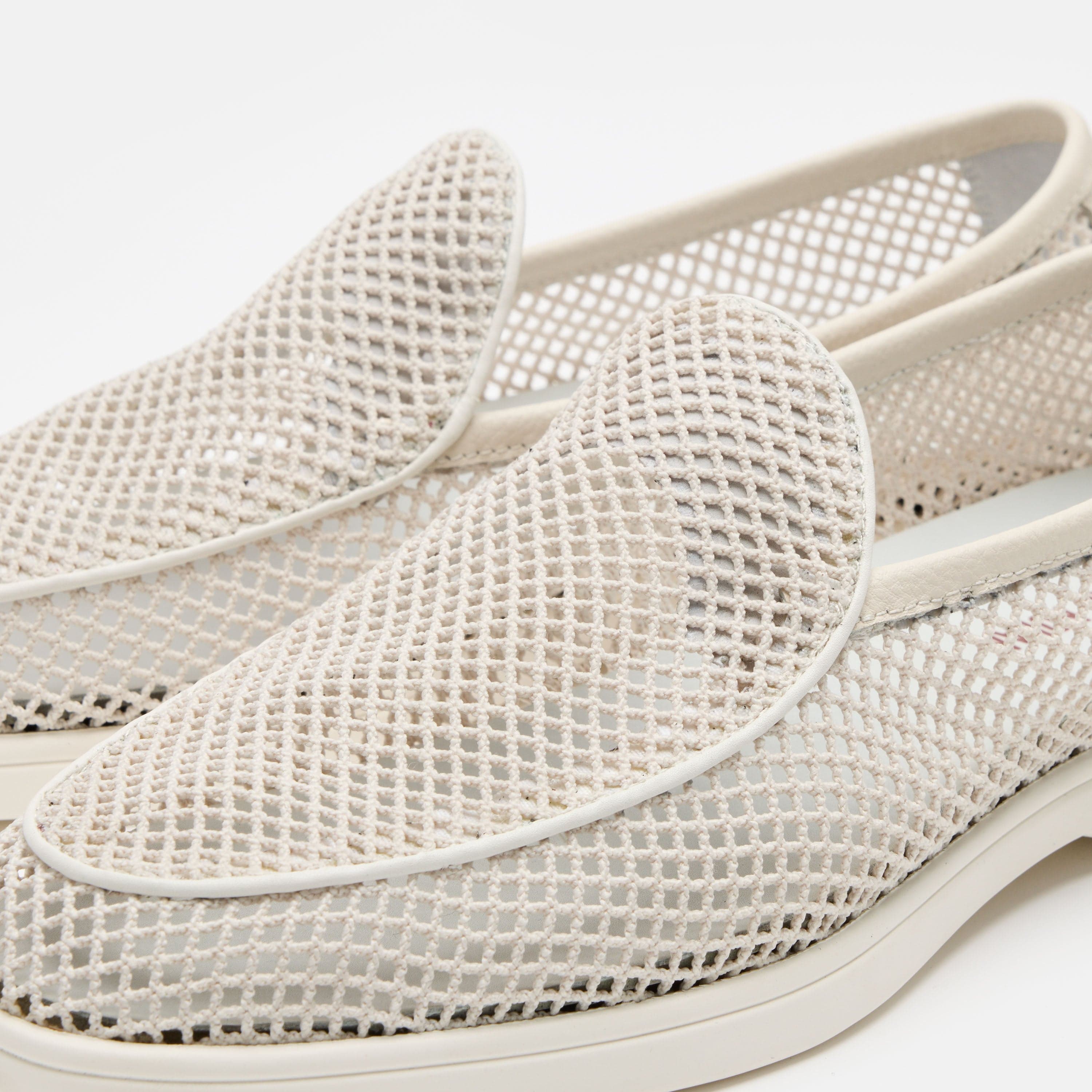 Alessandro White Mesh Venetian Loafers