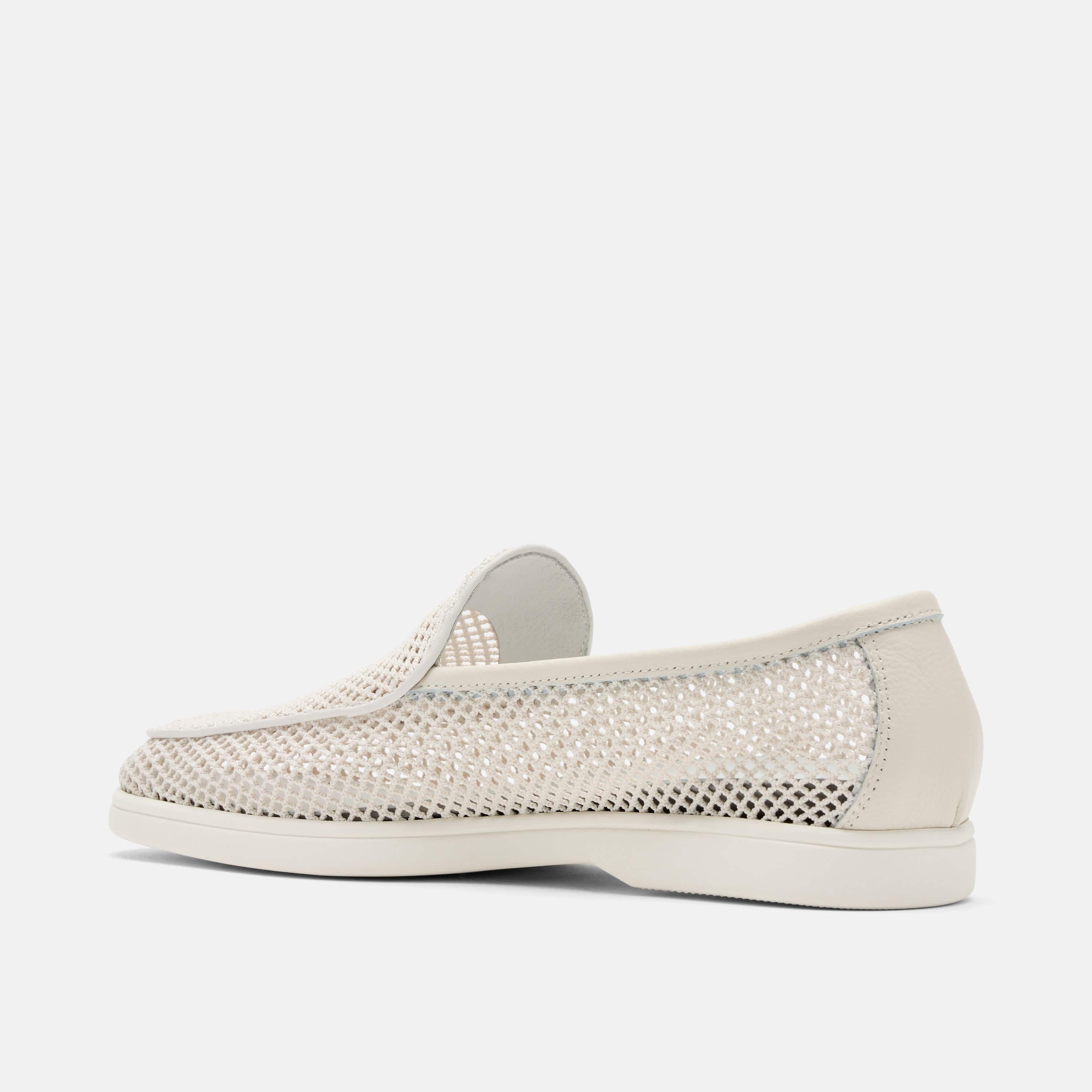 Alessandro White Mesh Venetian Loafers