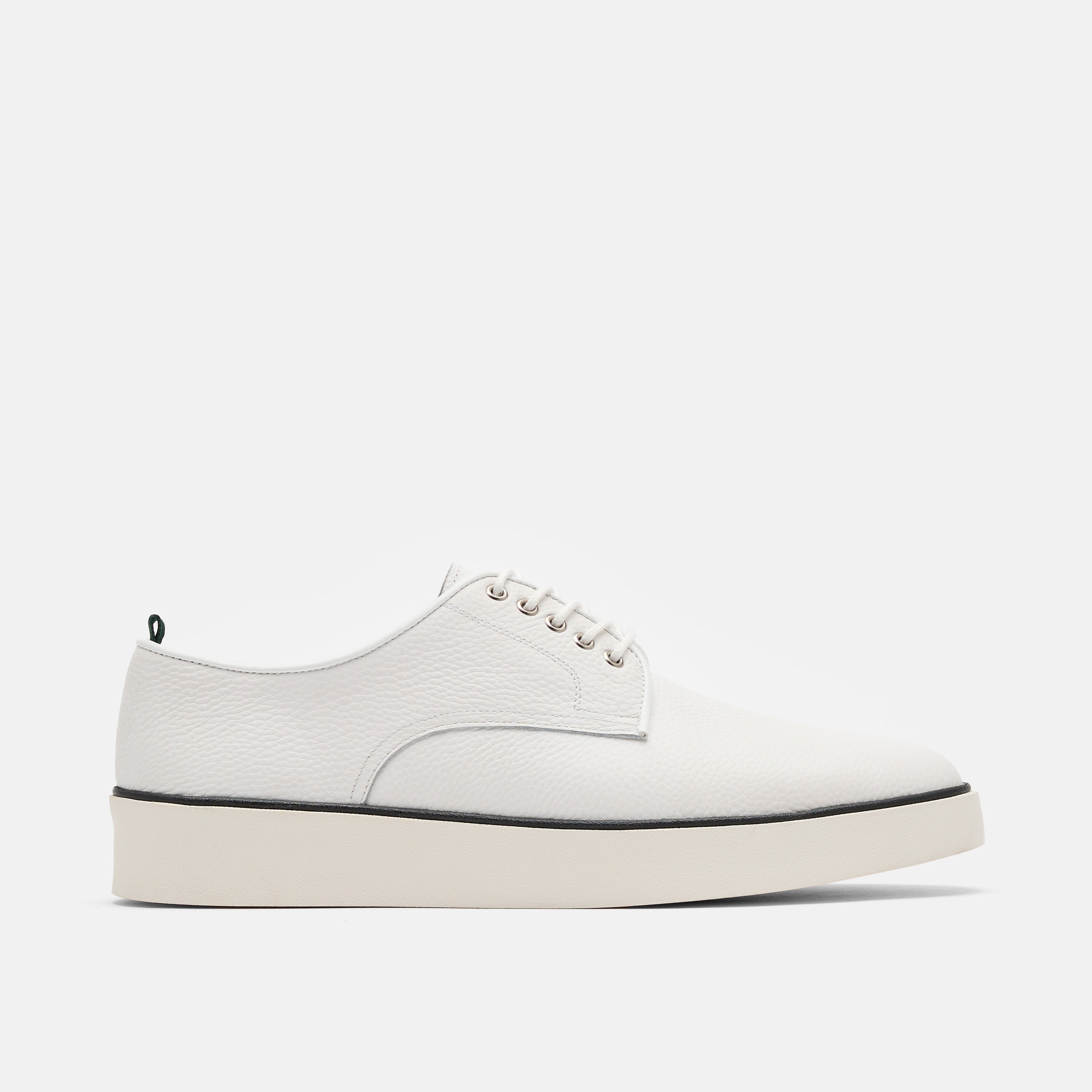 Deion White Leather Derby Sneakers