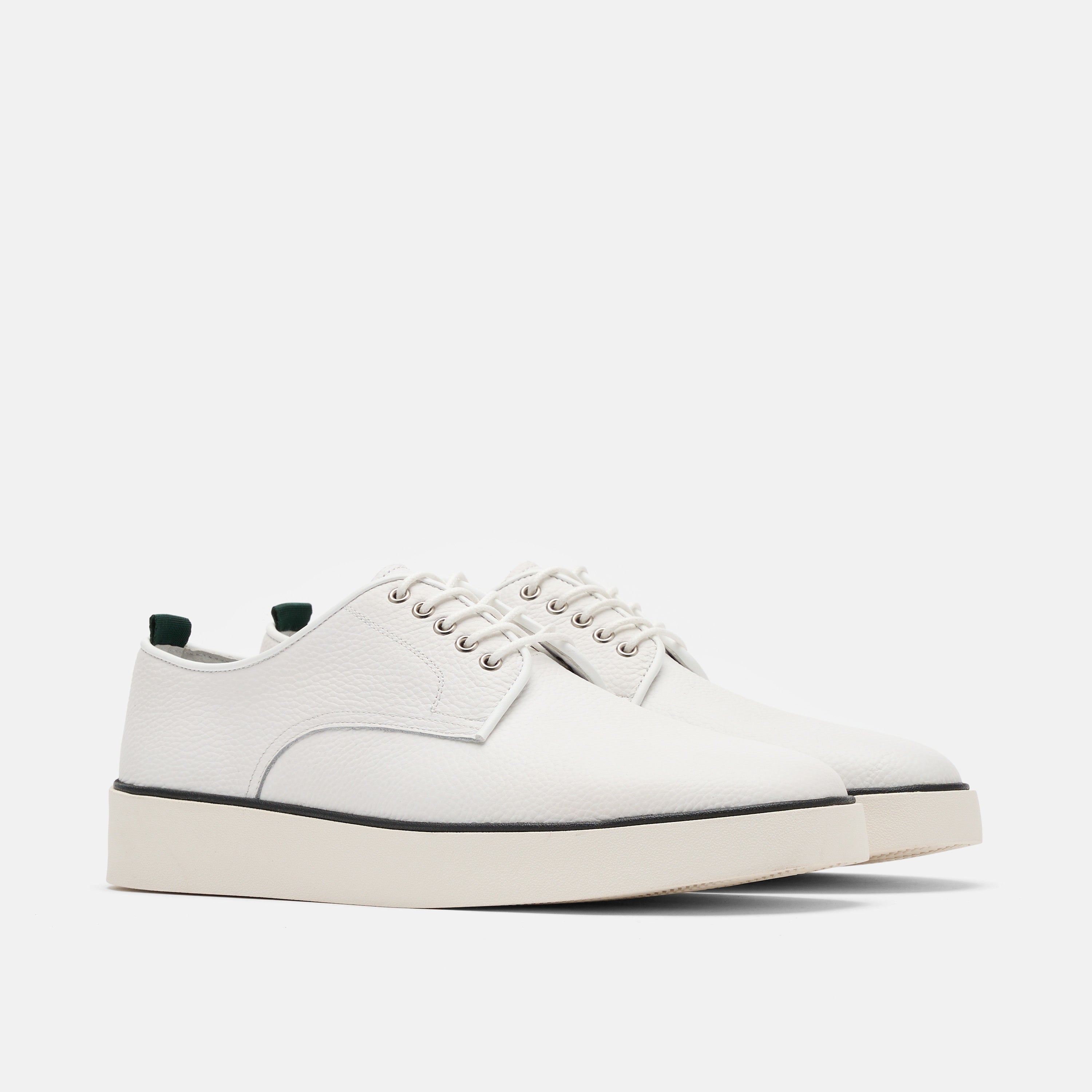 Deion White Leather Derby Sneakers