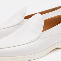 Alessandro White Leather Venetian Loafers