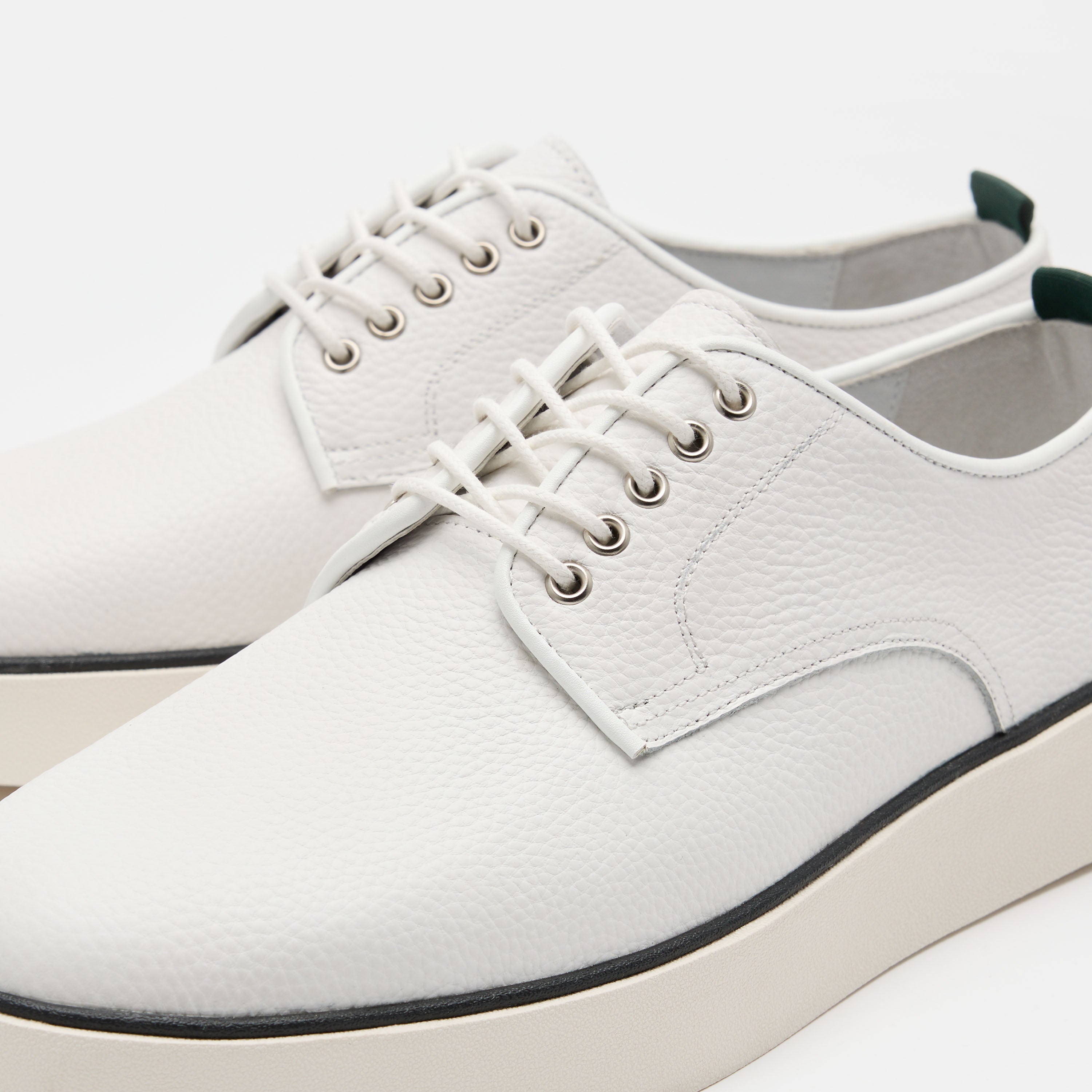 Deion White Leather Derby Sneakers