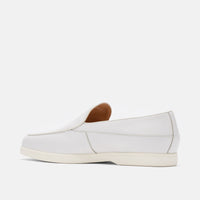 Alessandro White Leather Venetian Loafers