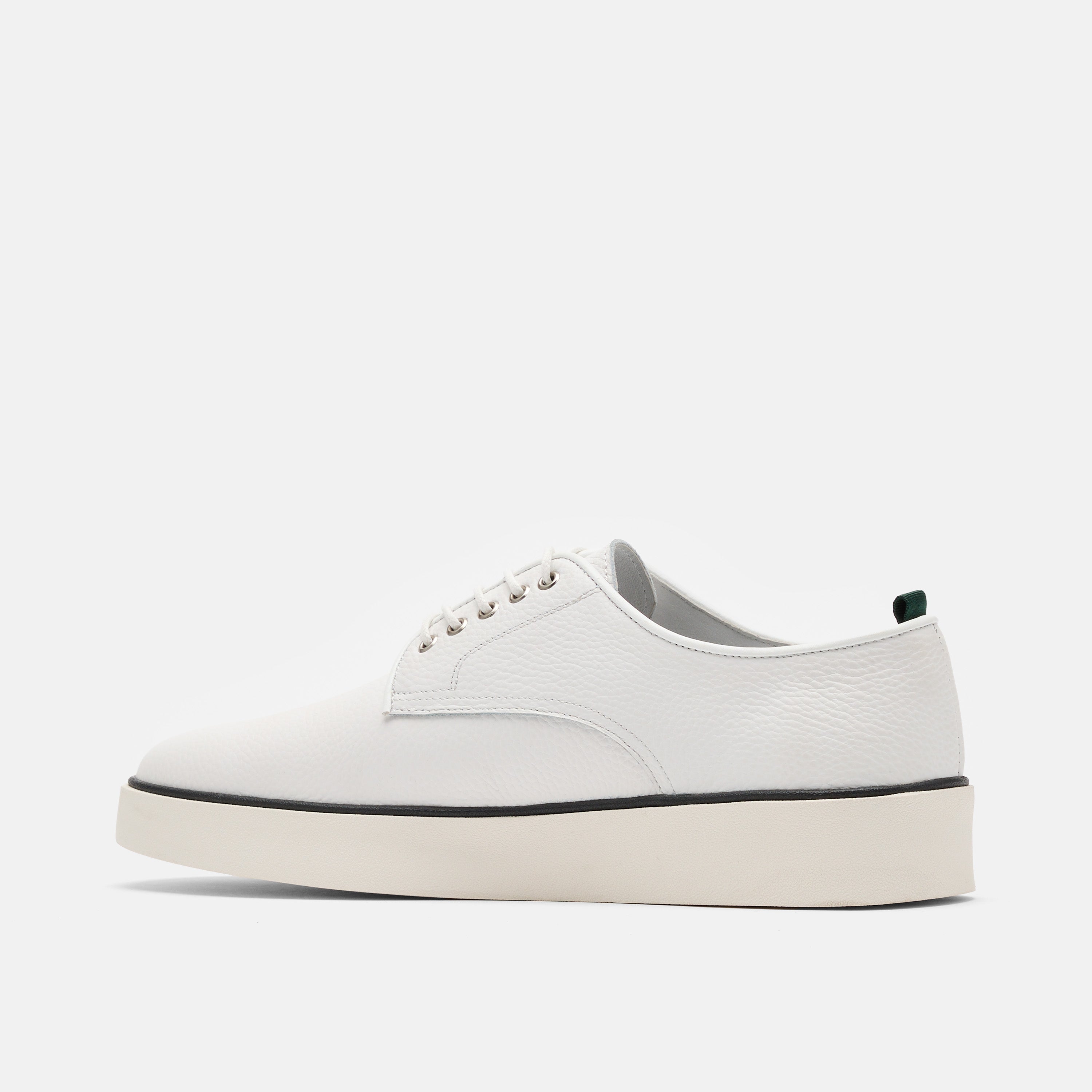 Deion White Leather Derby Sneakers