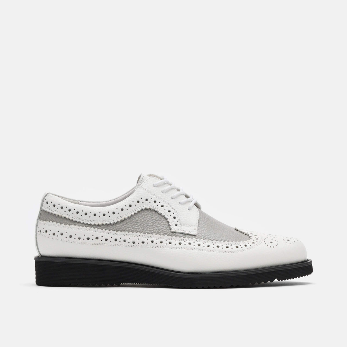 Alexander White Grey Leather Longwing Sneakers