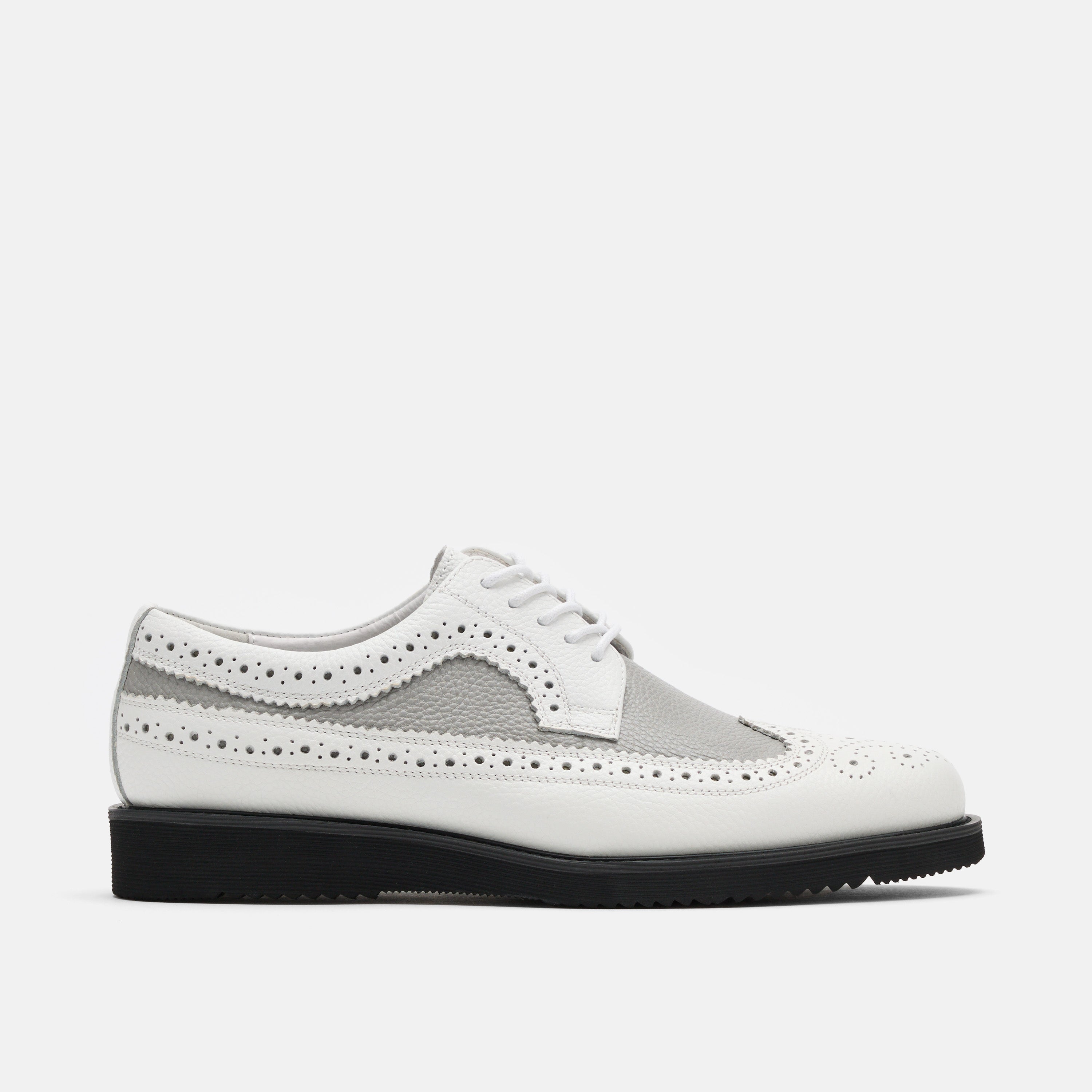 Alexander White/Grey Leather Longwing Sneakers