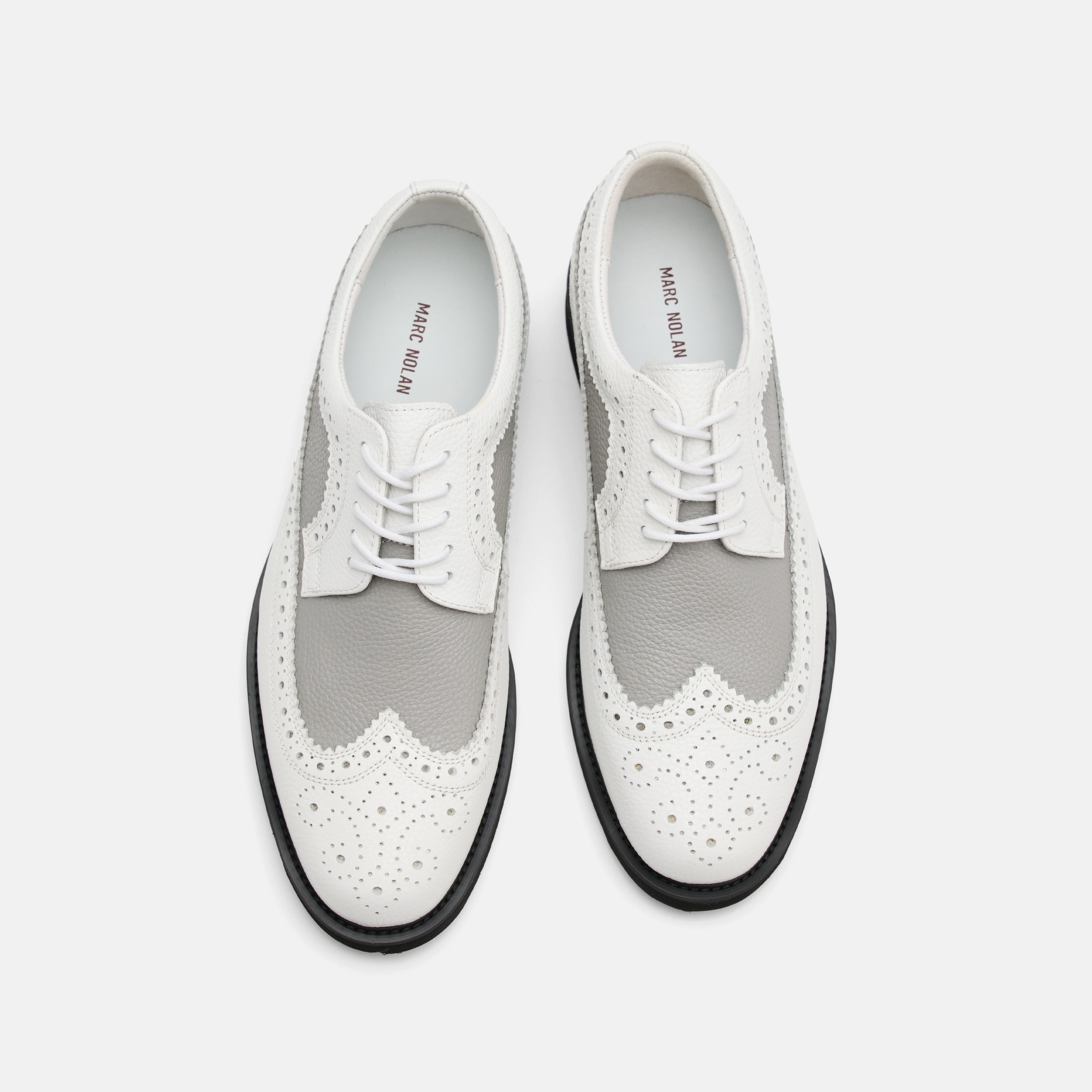 Alexander White/Grey Leather Longwing Sneakers