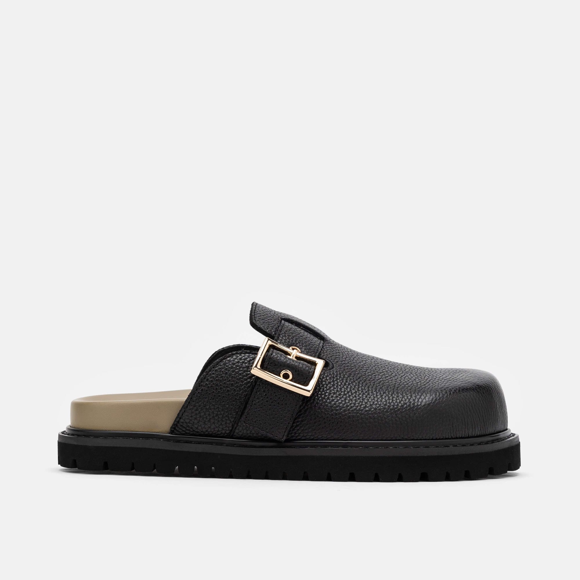 Shiloh Black Loafer Mules