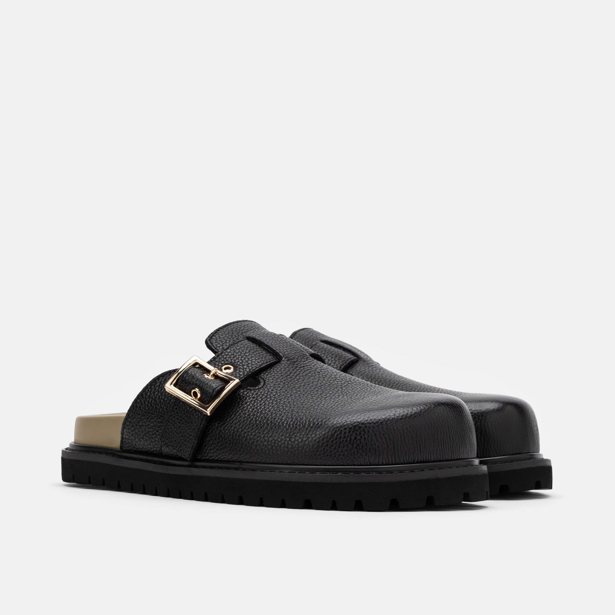 Shiloh Black Loafer Mules