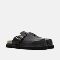 Shiloh Black Loafer Mules