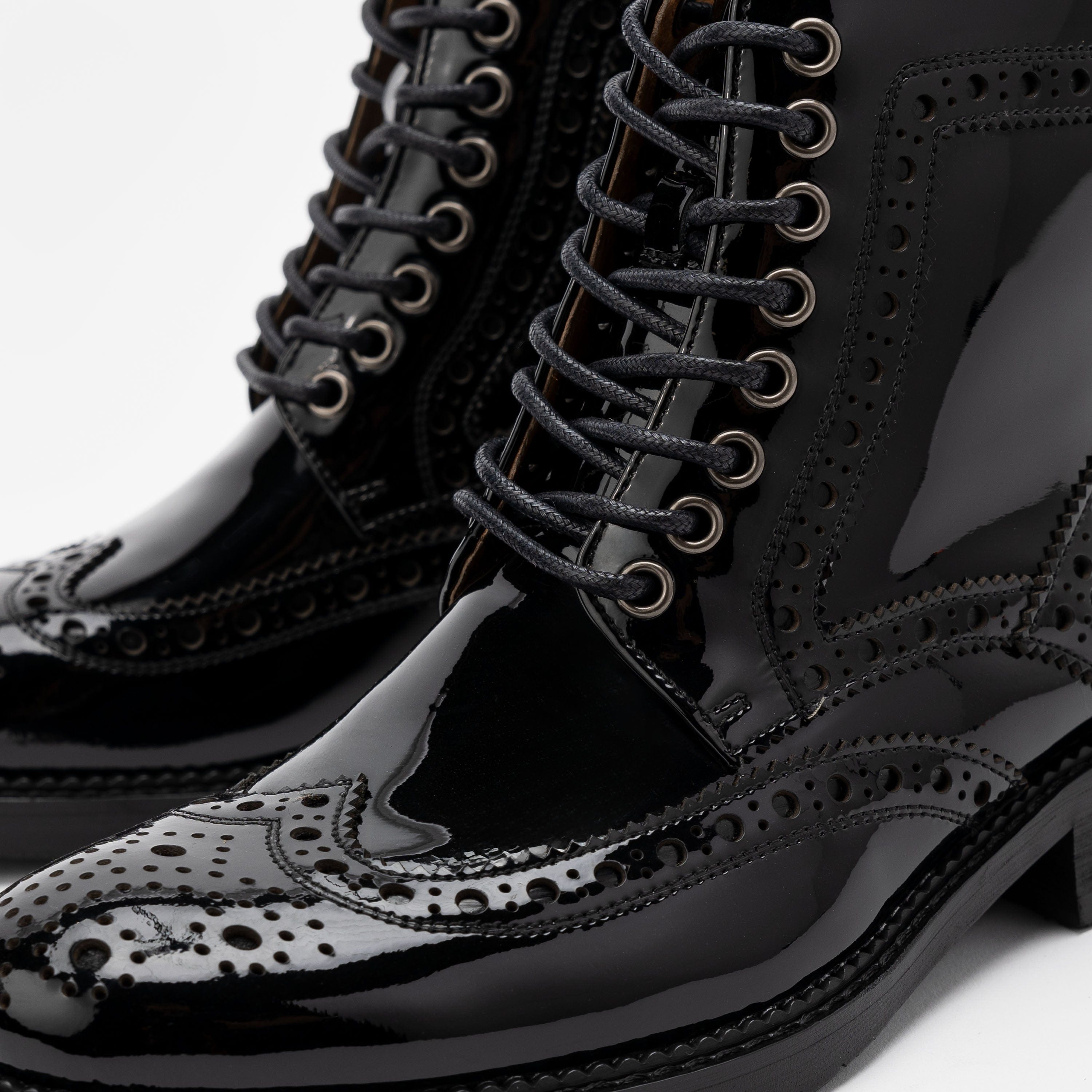 Patent leather boots black best sale