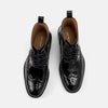 Ms. Belmont Black Patent Leather Wingtip Combat Boots