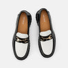 Ms. Boulevard Black/White Patent Leather Bit Loafers