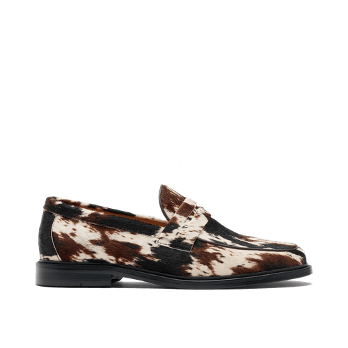 Calum Dark Horse Pony Hair Penny Loafers
