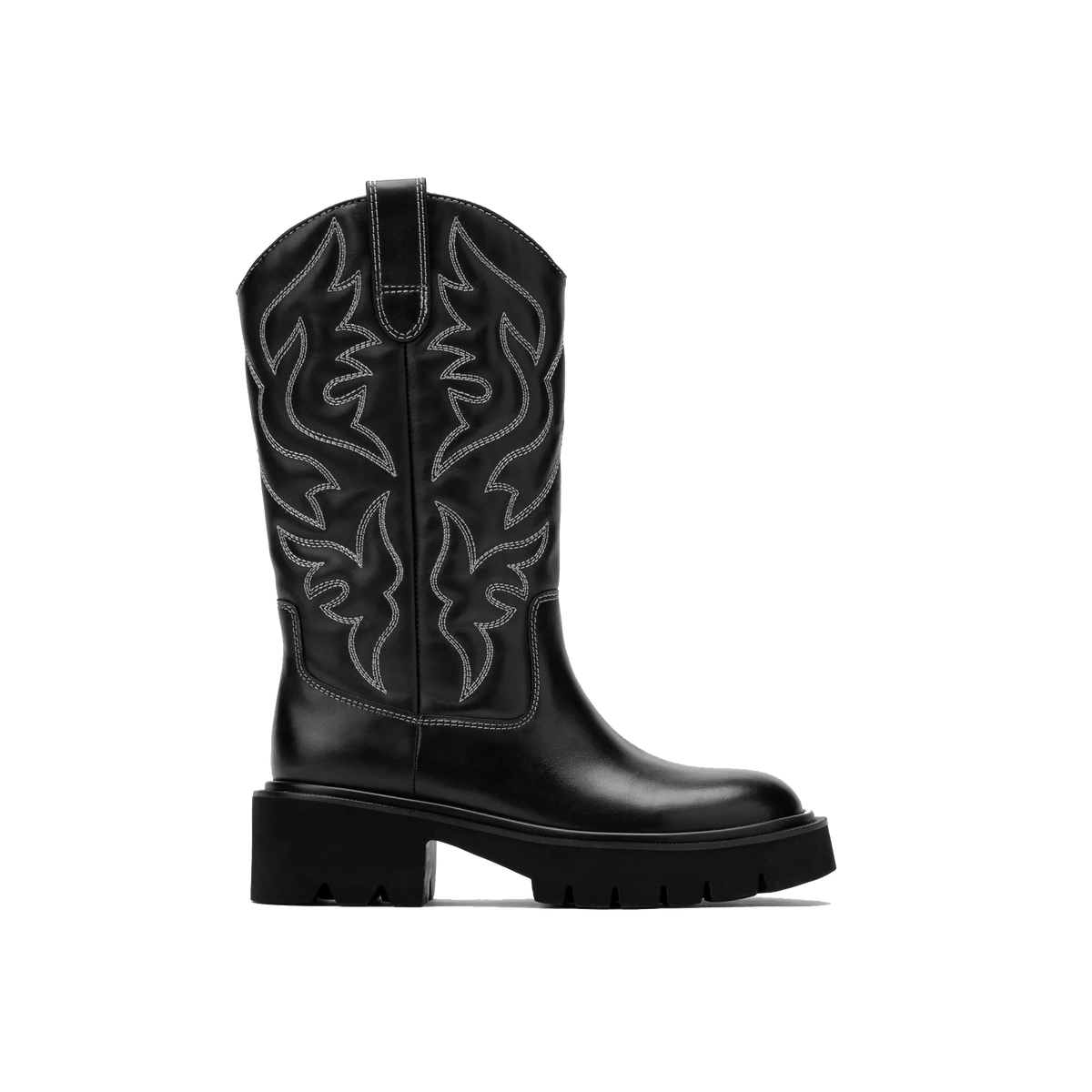 Daisy Leather Lug Cowgirl Boots