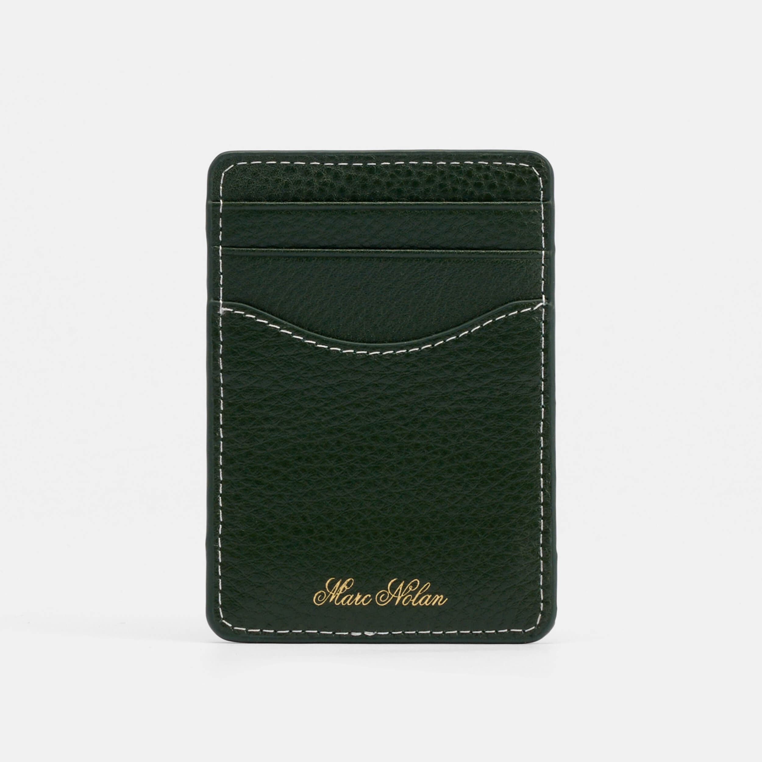 Marc Nolan Dogs Leather Card Holder - Dark Green