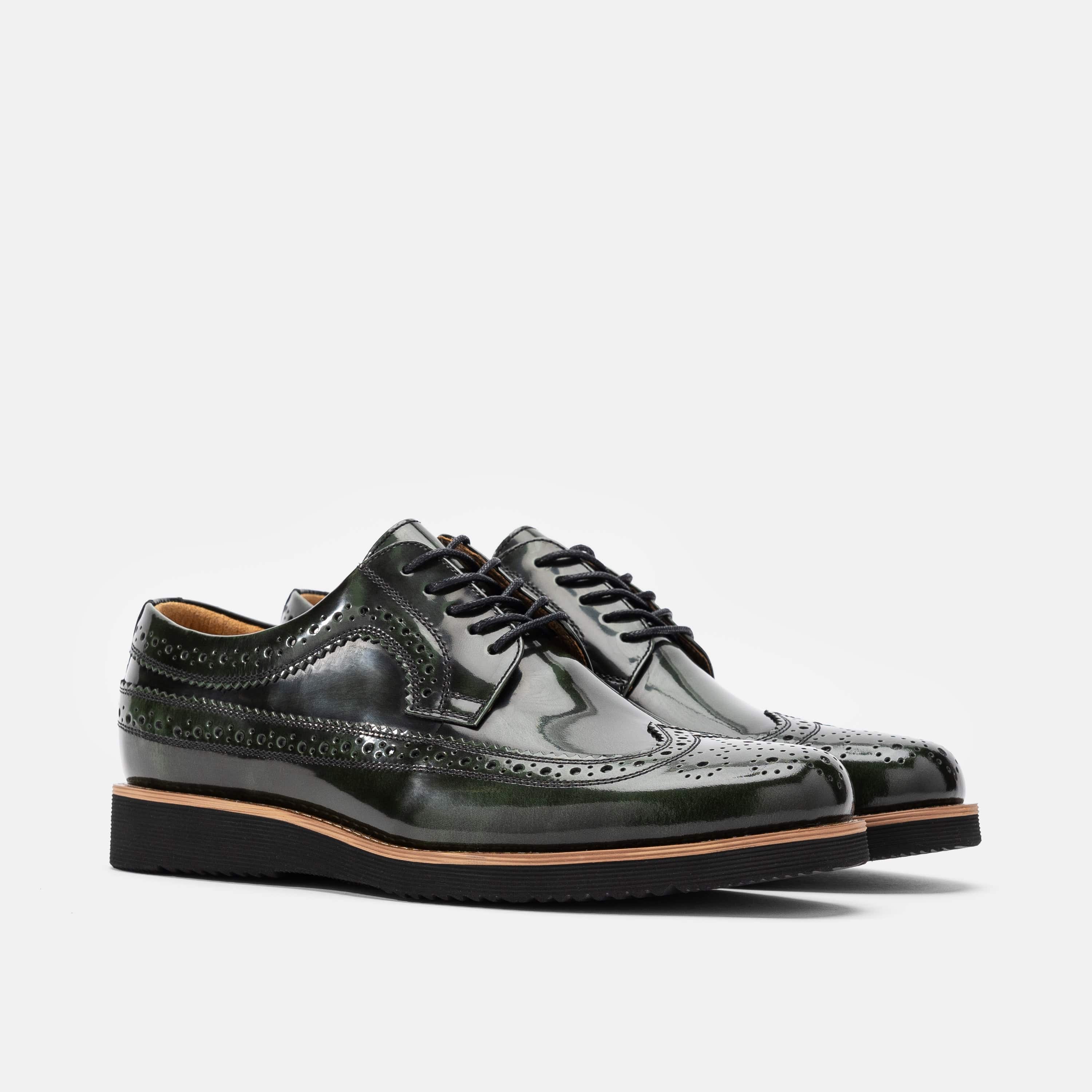 Alexander Green Patent Leather Longwing Sneakers