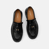 Ms. Journey Black Croc Leather Lug Tassel Loafer