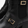 Riley Black Leather High Heel Chelsea Boots