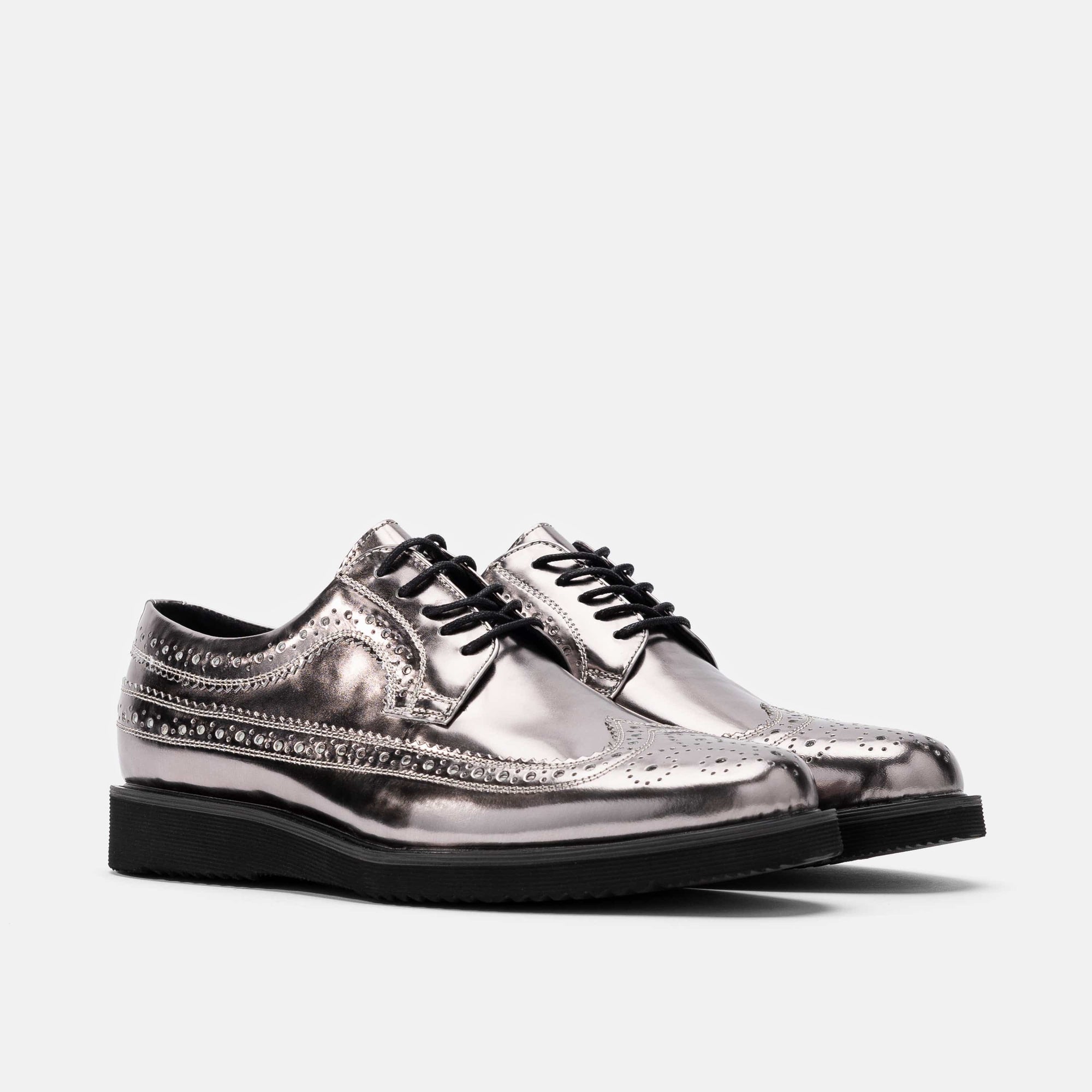 Alexander Silver Patent Leather Longwing Sneakers