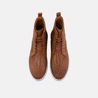 Magnus Brandy Woven Leather High Top Sneakers