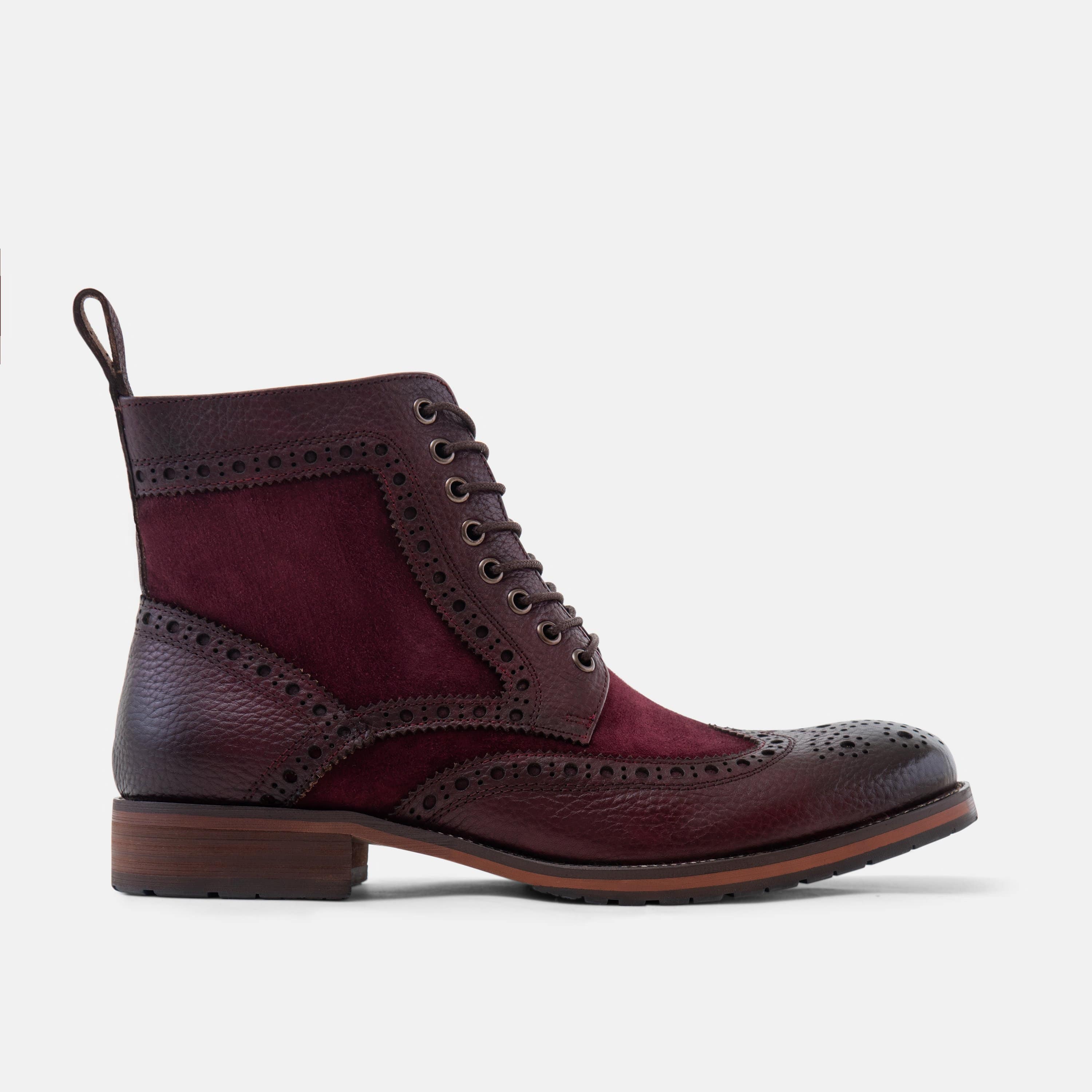 Combat boots burgundy online