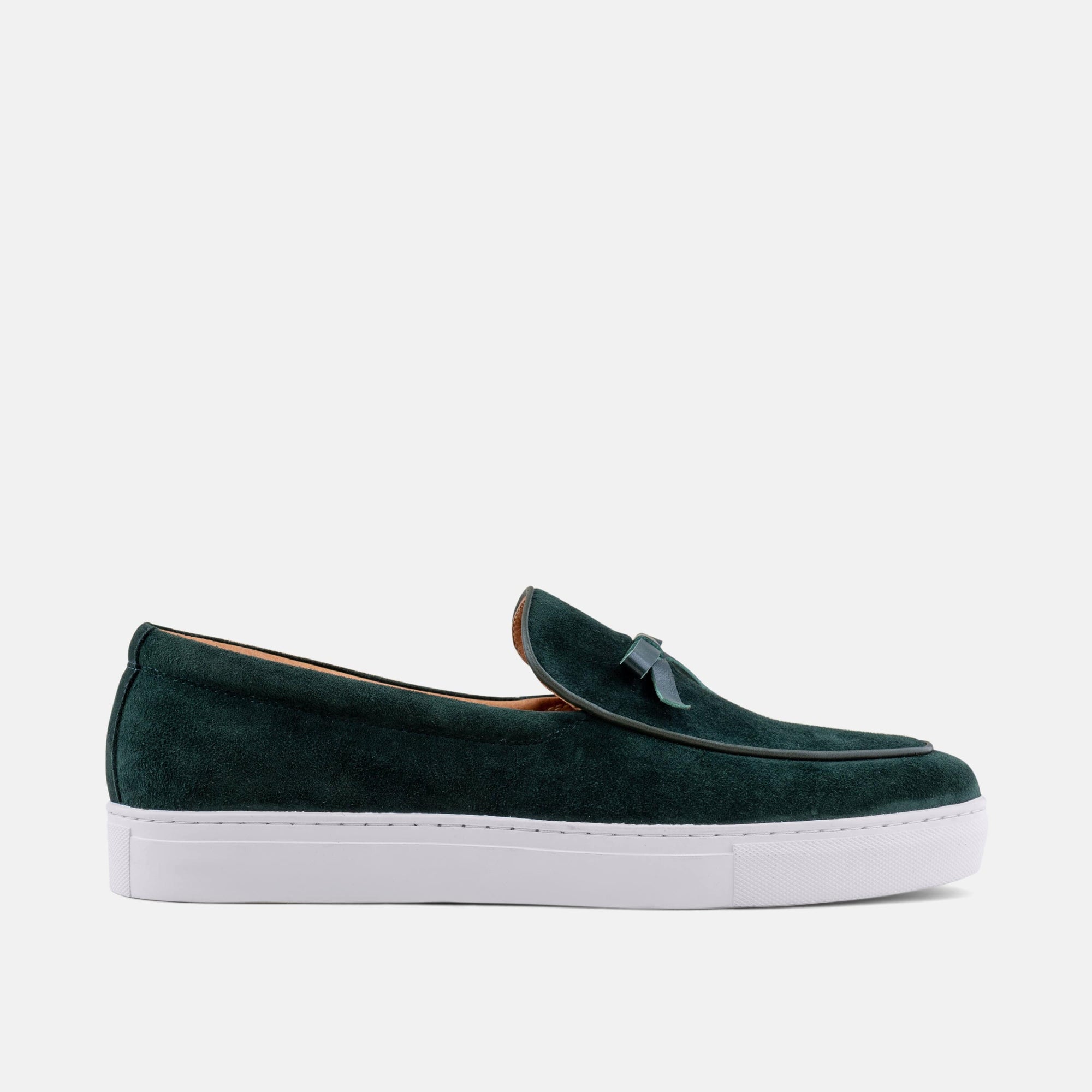 Odell Sacramento Green Leather Belgian Loafer Sneakers