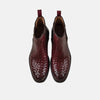 Darwin Burgundy Woven Leather Chelsea Boots