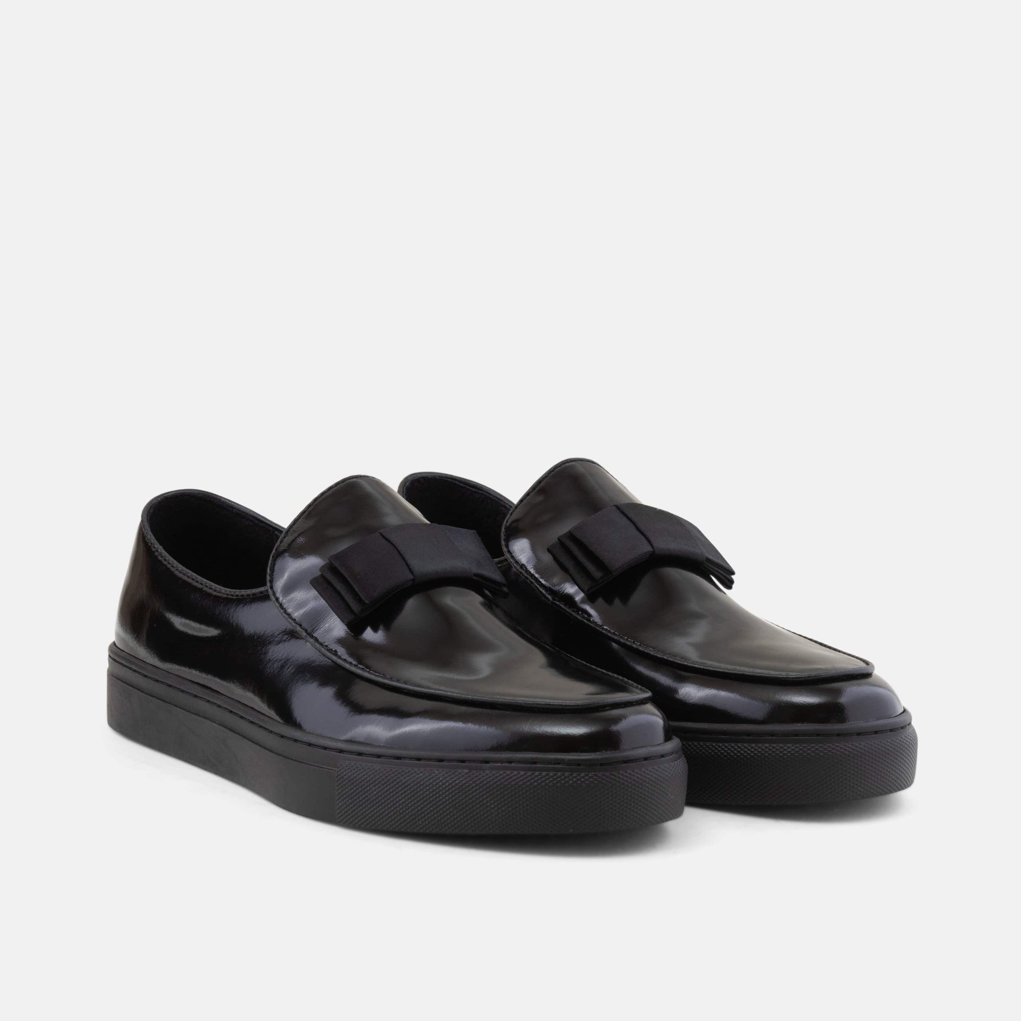 Godfrey Black Leather Belgian Loafers Sneakers