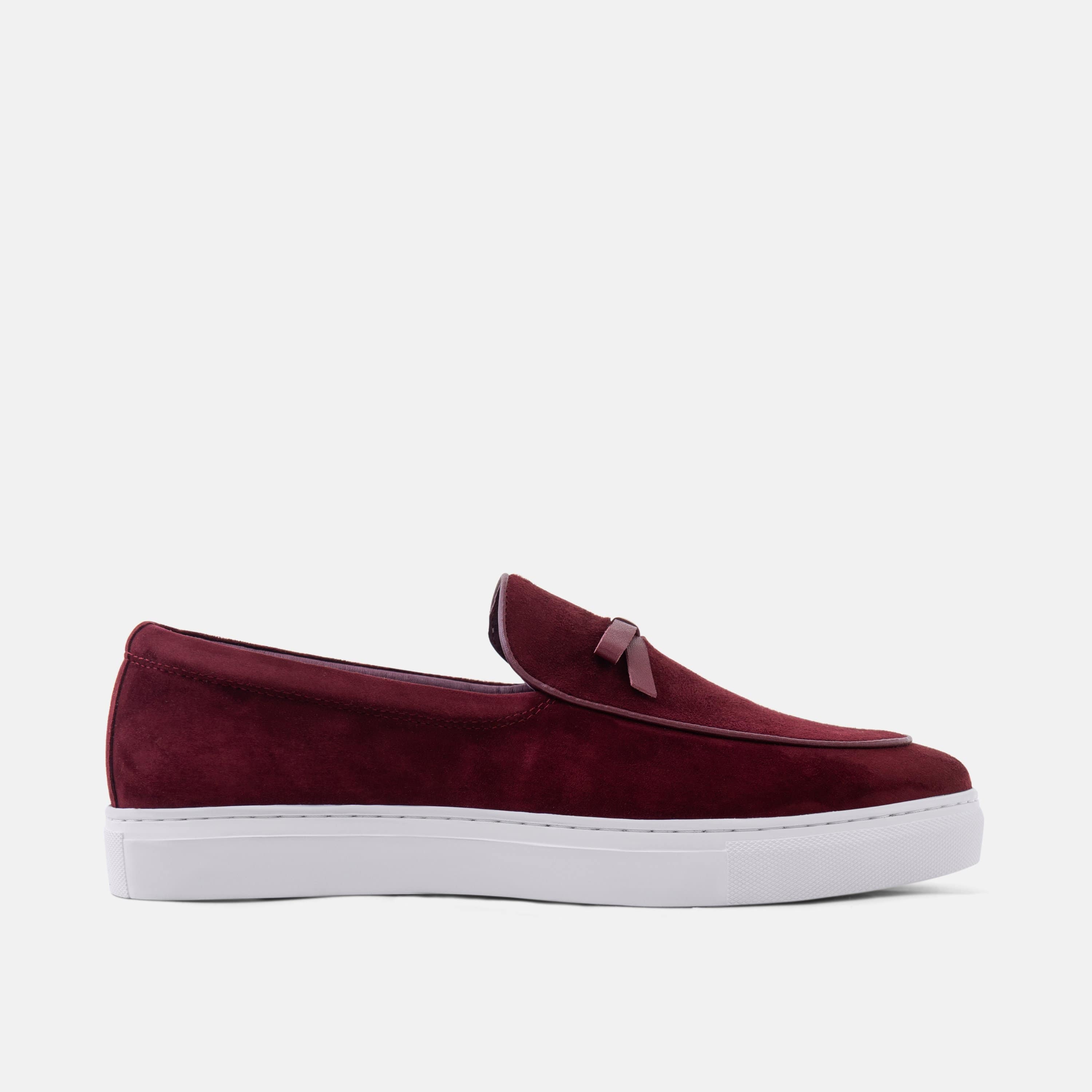 Odell Burgundy Suede Belgian Loafer Sneakers