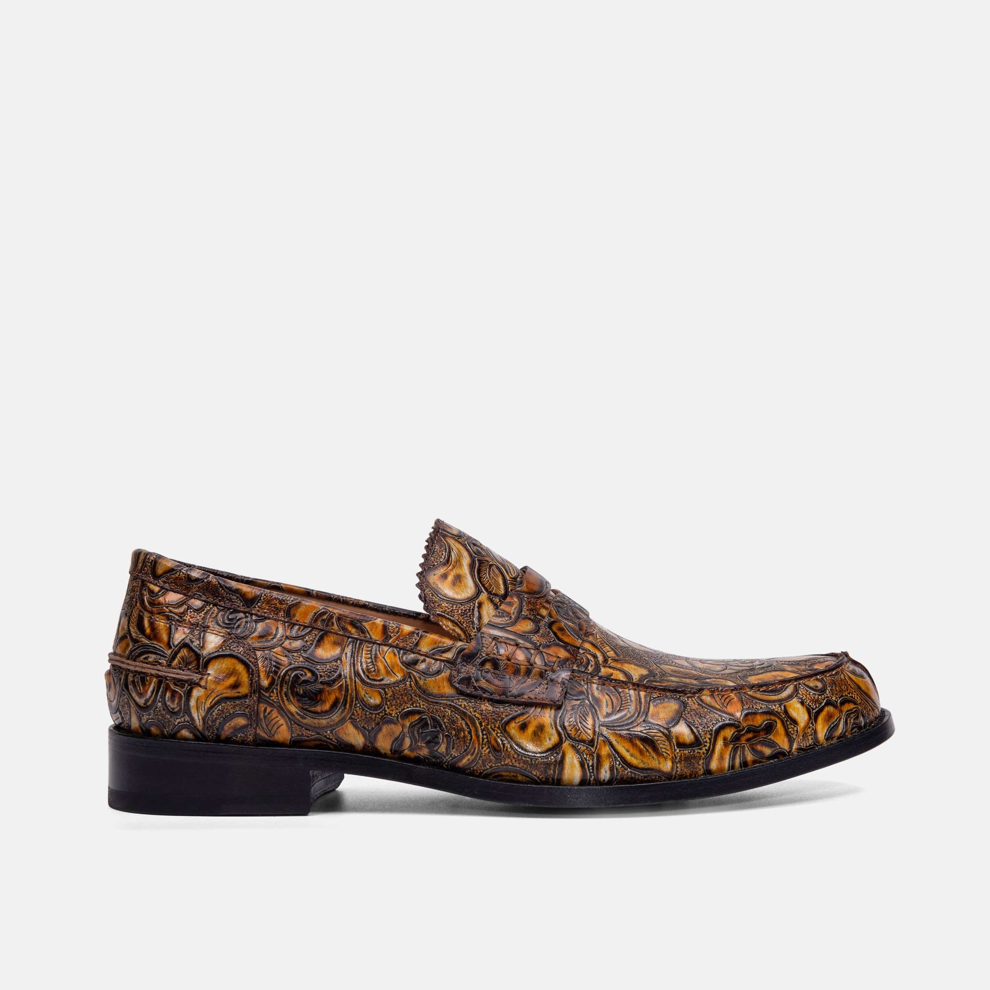 Abe Goldenrod Leather Penny Loafers