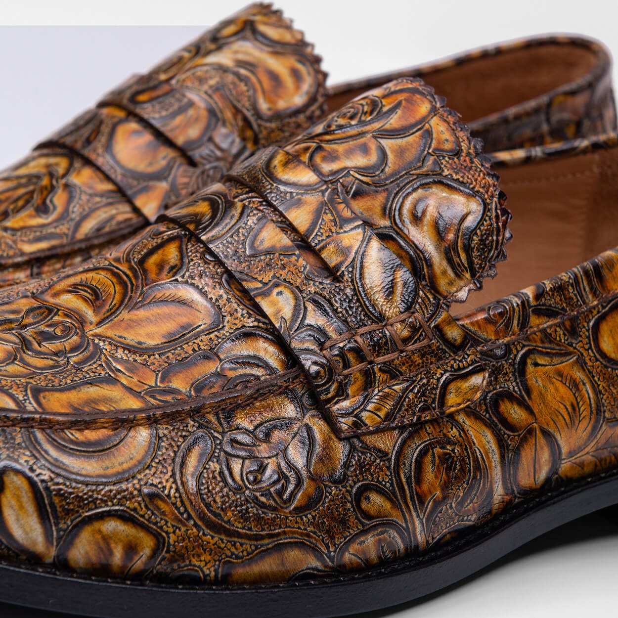 Abe Goldenrod Leather Penny Loafers