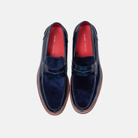 Abe Navy Patent Leather Penny Loafers