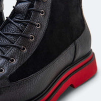 Aiden Black Leather Combat Boots