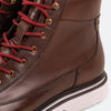 Aiden Chocolate Leather Combat Boots