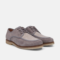 Beau Moc Toe Gray Suede Derby Shoes