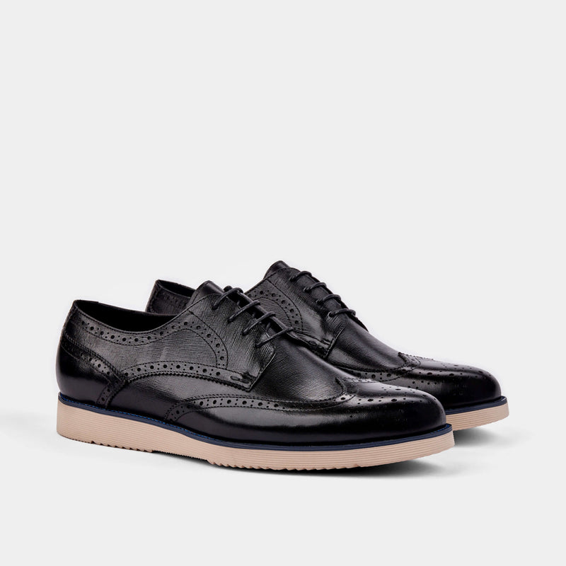 Jasper Black Wingtip Sneakers Men's Shoes - Marc Nolan