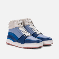 Poseidon Blue Tides Leather High Top Sneakers