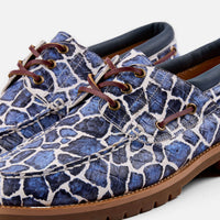 Santiago Blue Safari Leather Lug Boat Shoes