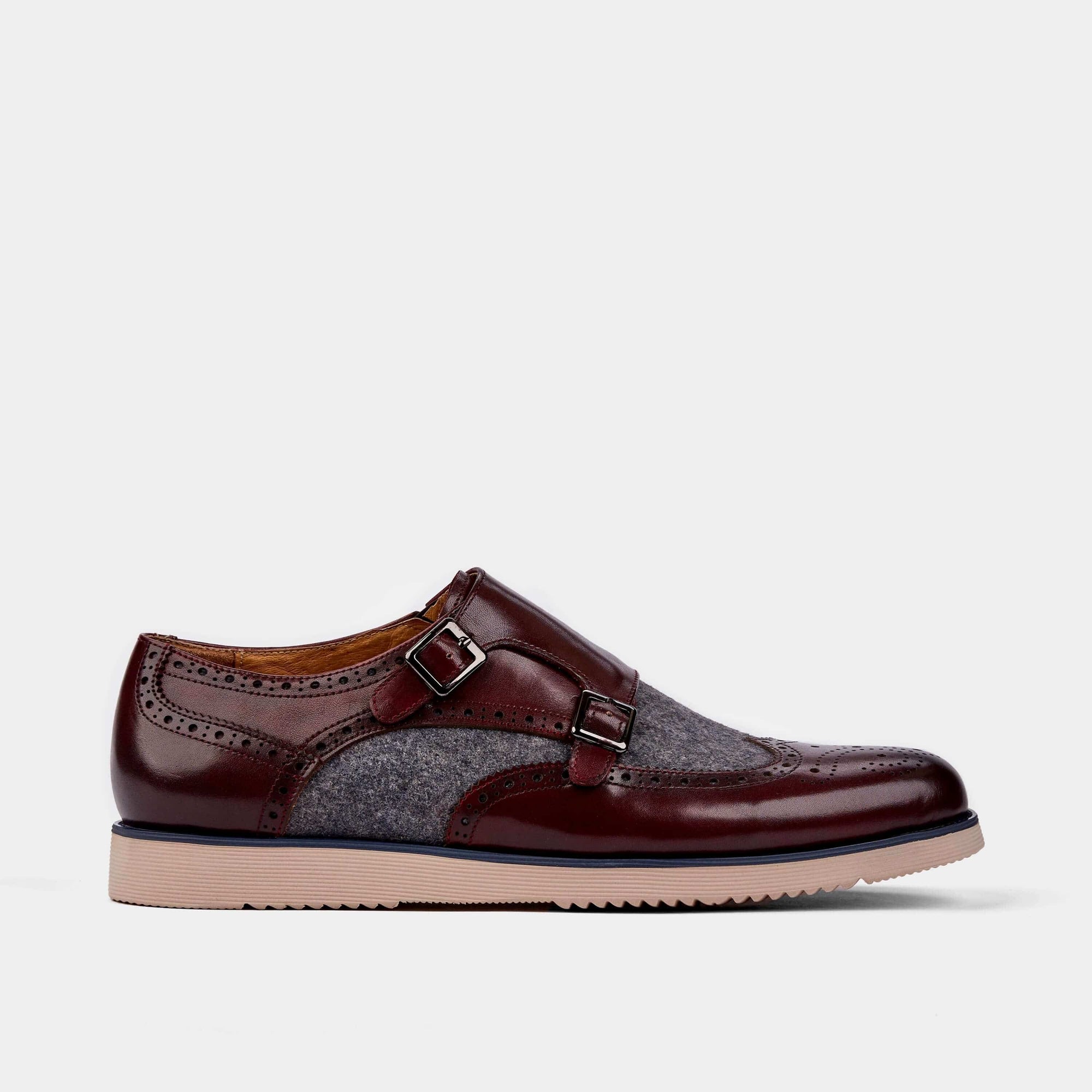 Palmer Burgundy Leather Monk Strap Sneakers 2.0