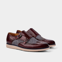 Palmer Burgundy Leather Monk Strap Sneakers 2.0